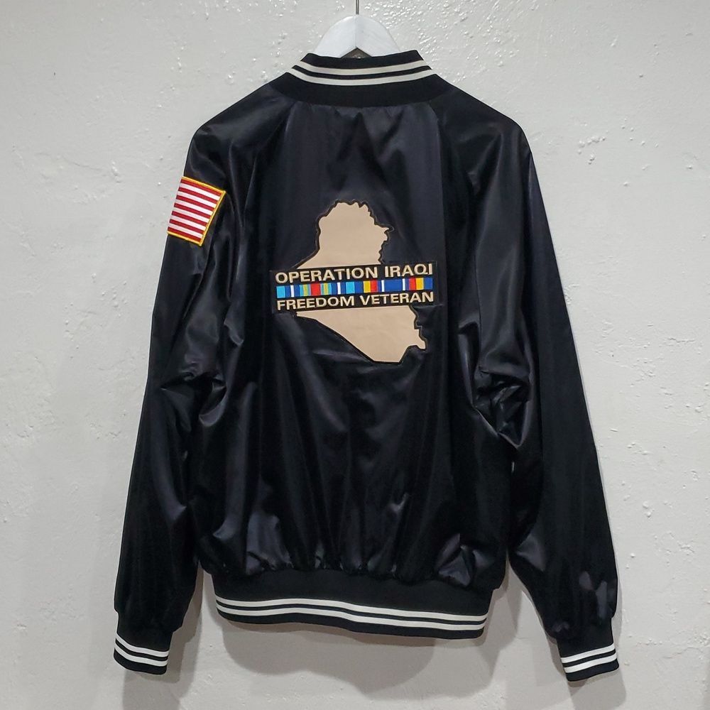 Vintage Military Varsity Jacket "Operation Iraqi Freedom Veteran" Size L